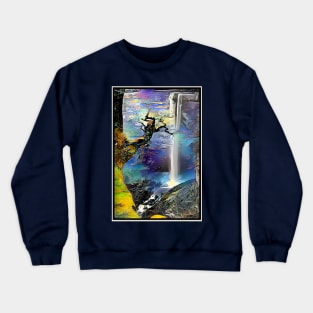 Moonlight Waterfall. Fantasy Landscape Crewneck Sweatshirt